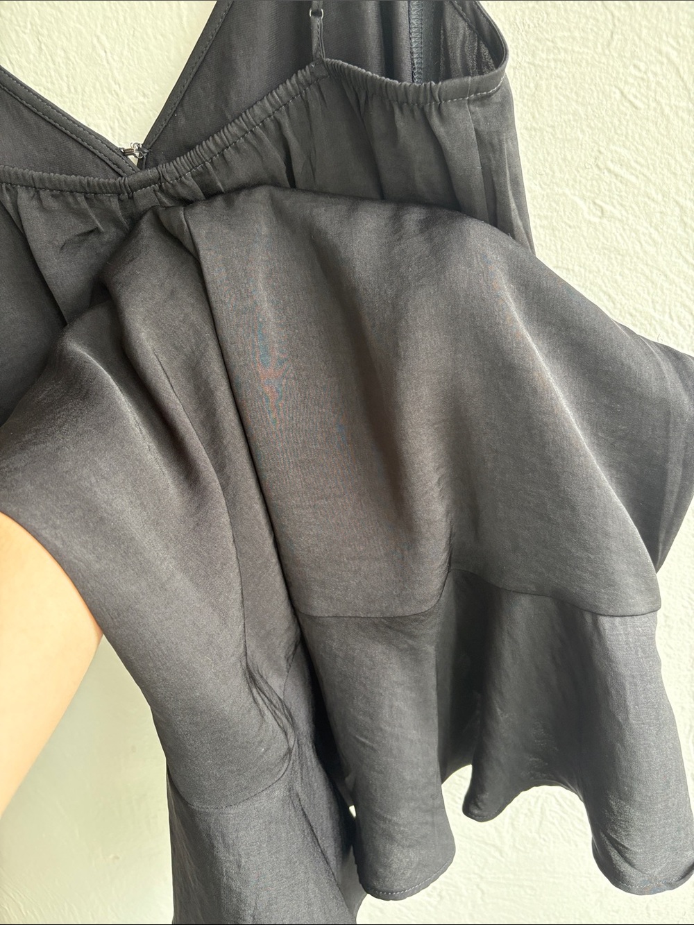 Express Black Ruffle-Front Spaghetti Strap Mini Dress - Picture 4 of 4